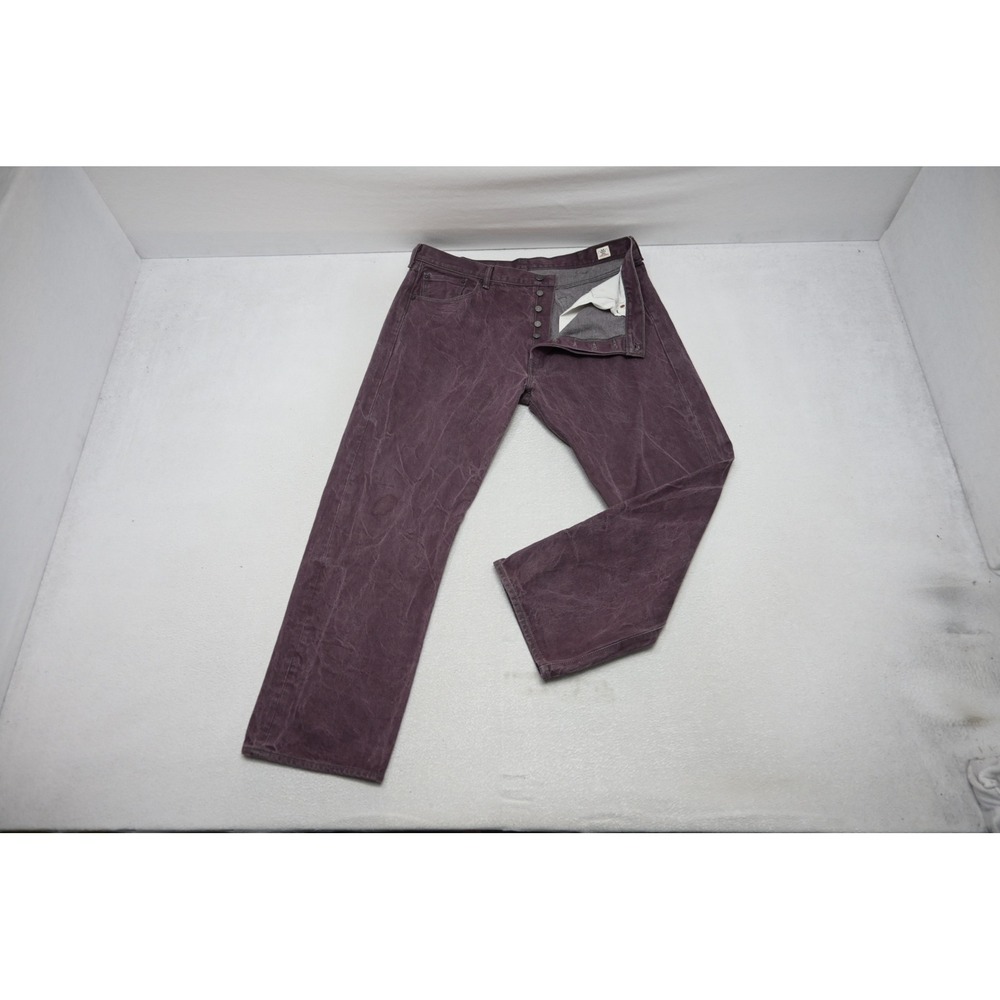 Levi's 501 Jeans Mens 42x30 Purple White Oak Cone Denim Button Fly Straight